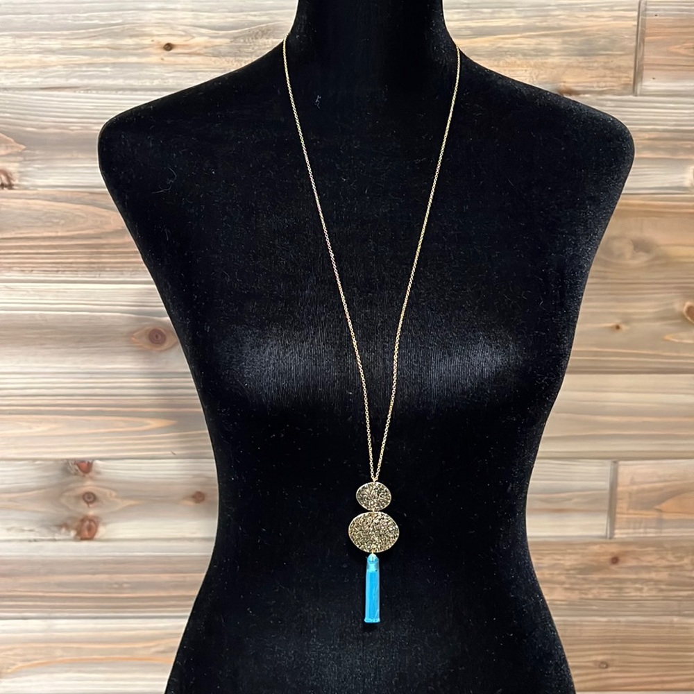 Gorjana Phoenix Pendant Necklace in Aqua & Gold